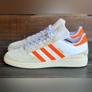 new adidas originals busenitz mens shoes CQ1155 cloud white trace orange 10.5